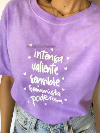 Playera LILA unisex - Frase "intensa feminista" - Marca mexicana - Tienda Intensa - PLAYERA PERSONALIZADA 8 DE MARZO - PLAYERA DÍA DE LA MUJER, PLAYERA 8M